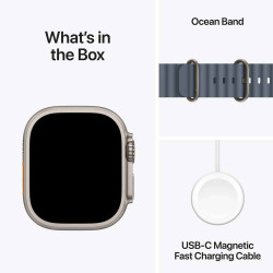 Apple Watch Ultra 3 GPS + Cellular 49mm Natural Titanium Case with Anchor Blue Ocean Band MEWH4AF/A